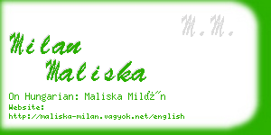 milan maliska business card